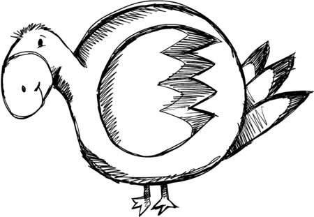 Sketchy Duck Illustrationのイラスト素材