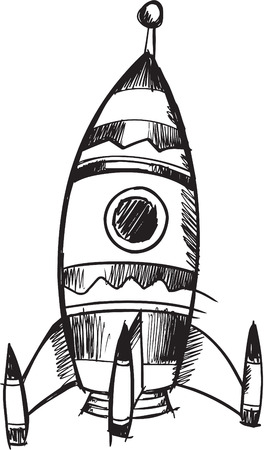 Sketchy Rocket Illustrationのイラスト素材