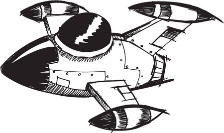 Sketchy fighter Jet Illustrationのイラスト素材