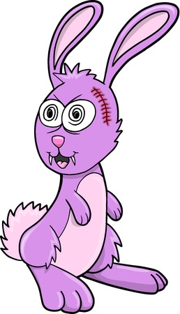 Crazy Insane Bunny Rabbit Vector Illustration Artのイラスト素材