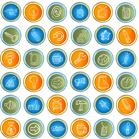 Doodle Office and Work Job Iconのイラスト素材