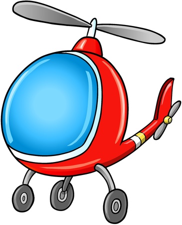 Cute Doodle Cartoon Helicopter Vector Illustration のイラスト素材