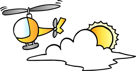 Cute Little Helicopter Vector Illustrationのイラスト素材