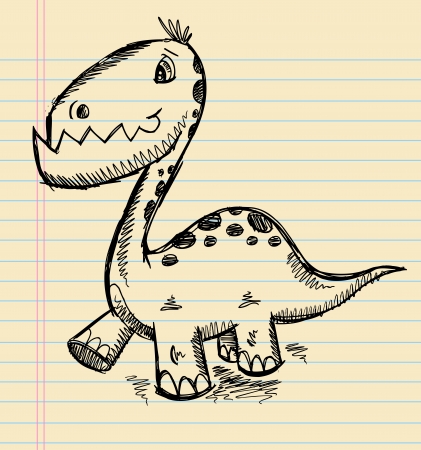 Dinosaur Doodle Sketch  Art のイラスト素材