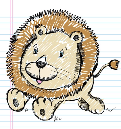 Lion Doodle Sketch Color  のイラスト素材