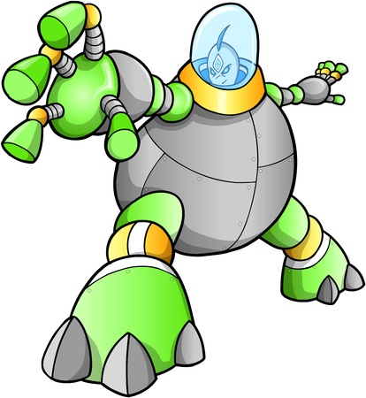 Massive Warrior Robot Cyborg Soldier Vectorのイラスト素材