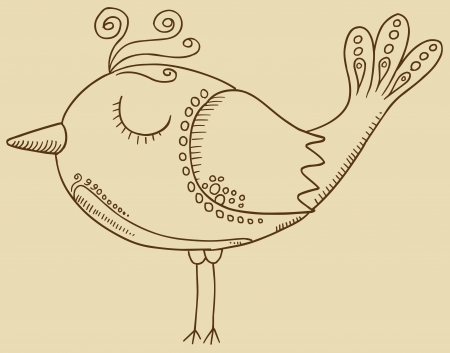 Doodle Bird Illustration Artのイラスト素材
