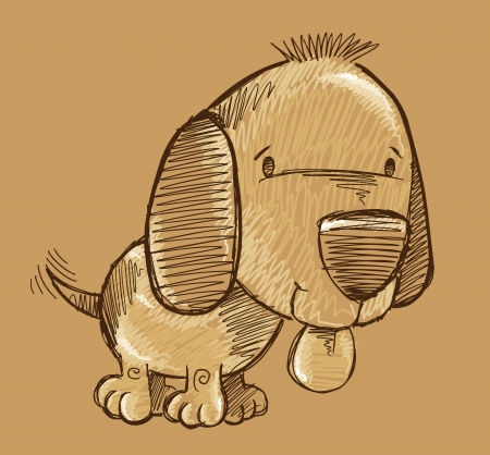 Puppy Dog Sketch Doodle Illustration Artのイラスト素材