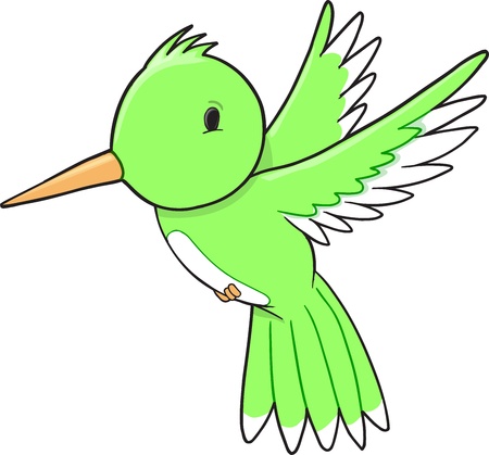 Cute Humming Bird Vector Illustration Artのイラスト素材
