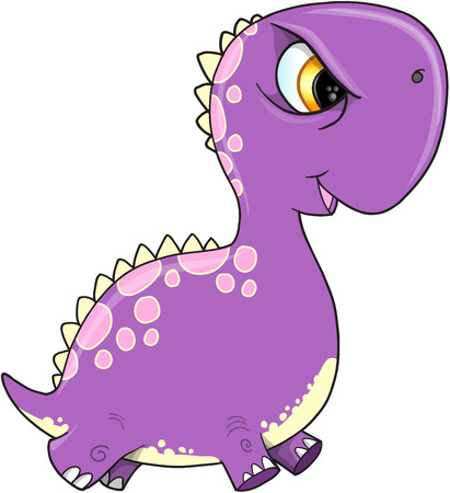 Mad Purple Dinosaur Vector Illustration Artのイラスト素材