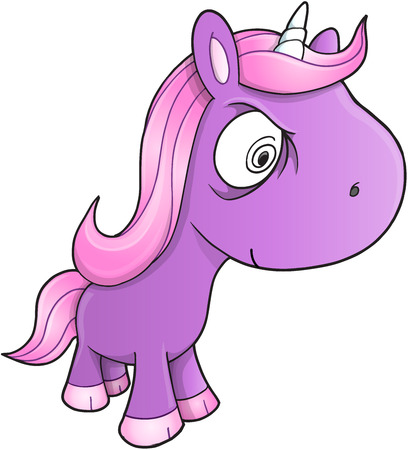 Crazy Unicorn Vector Illustration Artのイラスト素材