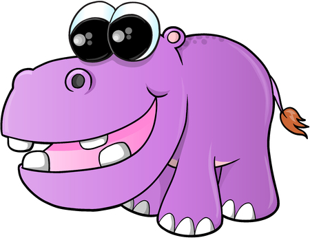 Cute hippopotamus Vector Illustration Artのイラスト素材