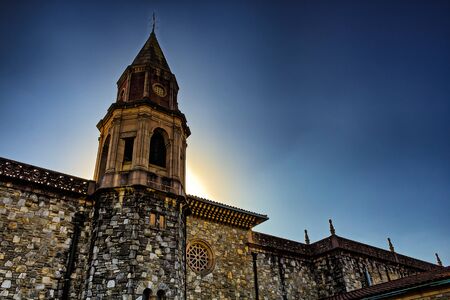 Stone walls with towerの写真素材