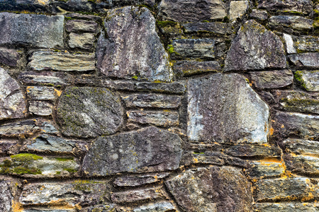 Old Stone wall with  moss
