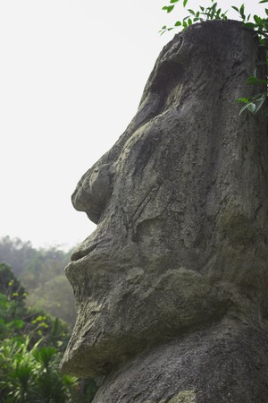 stone face sculpture of Thailandの写真素材
