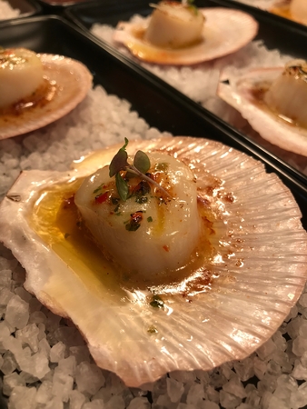 grilled buttered scallops