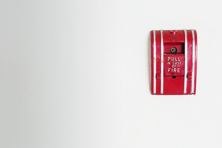 fire alarm on wallの写真素材