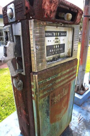 Icon of an era soon to be extinct - Vintage gas pumpの写真素材