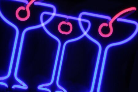 3 neon cocktailsの写真素材