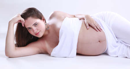 Pregnant and relaxed about itの写真素材