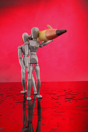 Drawing together - teamworkの写真素材