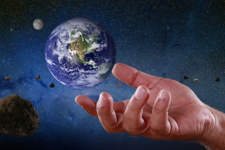 Handling planet earth concept