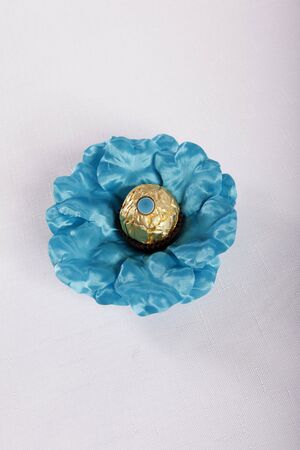 Fabric flower bon-bon presentation の写真素材