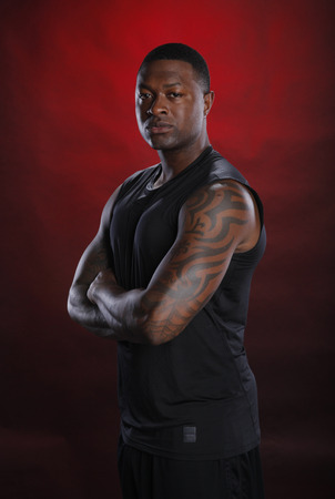 Derfiantly confident black guyの写真素材