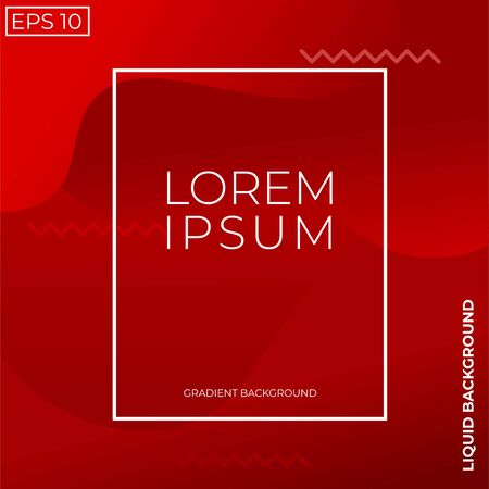 Red Gradient Liquid Background, Fluid and Wave Shape Composition Vector for Poster, Flyer, Banner, Card, Cover, Magazineのイラスト素材
