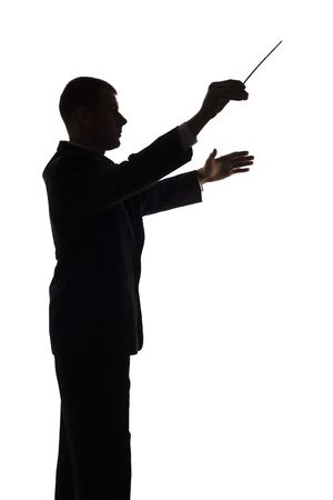 isolated on white silhouette of conductor