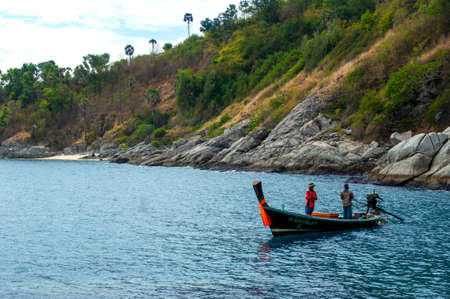 The ocean view nearby Phomthep Cape of Phuket island, one of the beautiful tourist places in Phuket, Thailandのeditorial素材