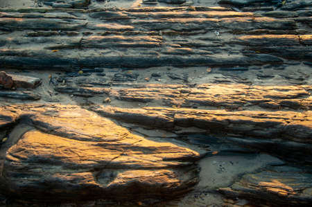 The sea stone on of the beautiful beaches on Koh Lanta island, Krabi, Thailandの写真素材