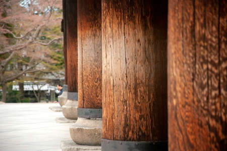 The japanese wooden polesの写真素材