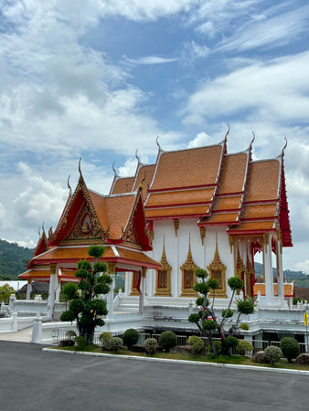 Wat Luang Pu Supa Temple Surrounded by Tranquil Temple Grounds in Phuket, Thailandの写真素材