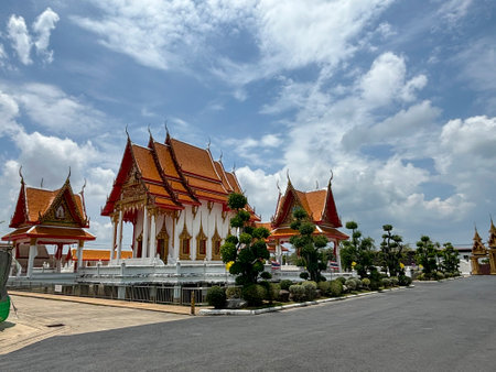 Ornate Chapel at Wat Luang Pu Supa Temple Surrounded by Tranquil Temple Grounds in Phuket, Thailand