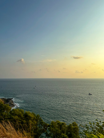 Beautiful sunset at the sea, Phuket, Thailand.