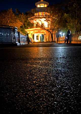 The pavilionl in the park on Khao Rang hill, Phuketの写真素材