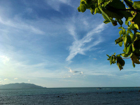 Tropical sea and blue sky at Naturism Beach, Koh Samui, Thailand