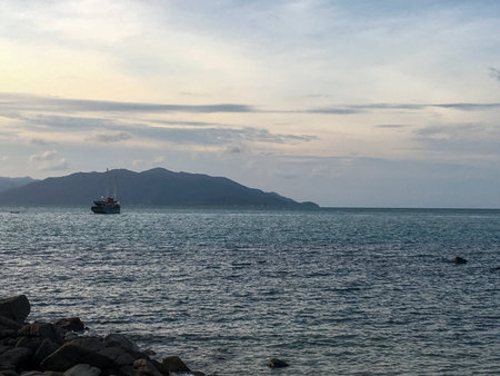 View of the sea and the island of Koh Samui, Thailand
