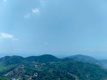 View of the mountain from a bird's-eye view point.の写真素材
