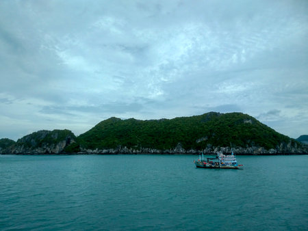 View from the boat to the island of Phi Phi Don, Thailand