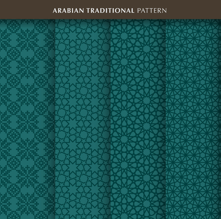 Traditional arabian pattern in greenのイラスト素材