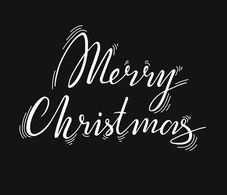 Merry Christmas Vector Lettering. Greeting Card. Vector illustrationのイラスト素材