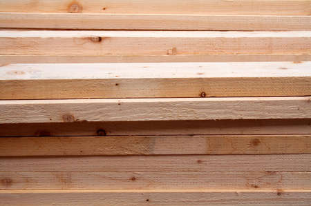 Timber planks stackedの写真素材