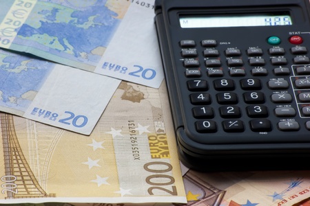 money scene suggesting earnings, taxes, debtの写真素材