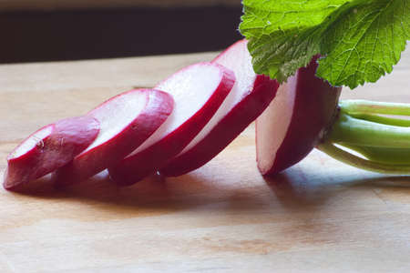 sliced red radish ready for cuisine