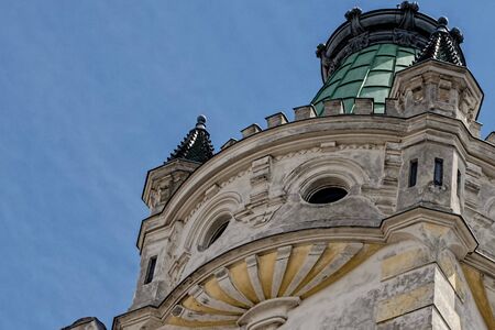 side view of historic church in Austriaの写真素材
