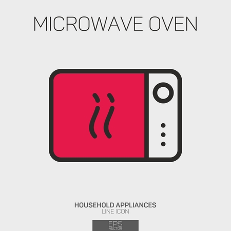 Microwave Oven line icon two colorのイラスト素材