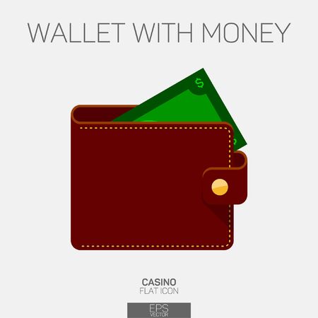 Wallet with money color iconのイラスト素材