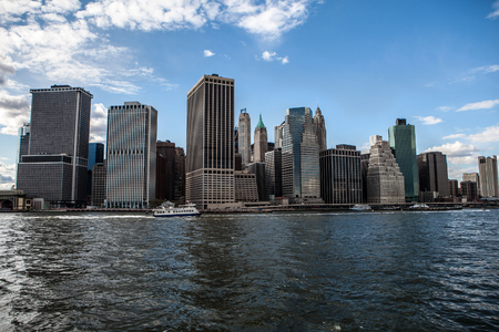New York city, panaramic view with river and skyの写真素材